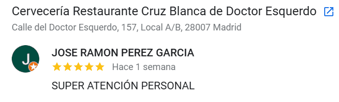 Reseña en Restaurante Cruz Blanca de Doctor Esquerdo